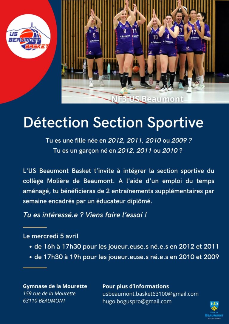 Détection section sportive 2023-2024